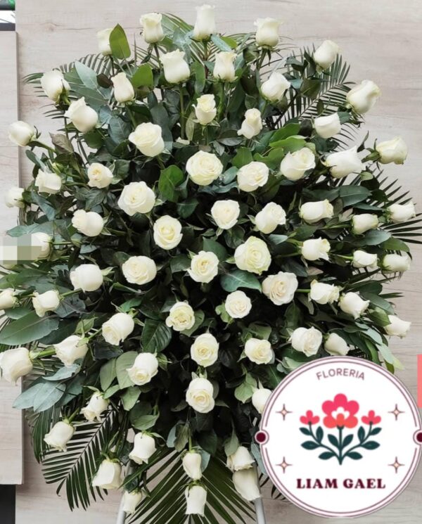 TRIPOL EXTRA GRANDE DE ROSAS BLANCAS